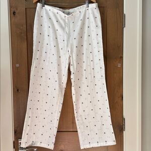 The White Company London 100% Cotton Polka Dot Pants Womens L Coastal Pink/plum